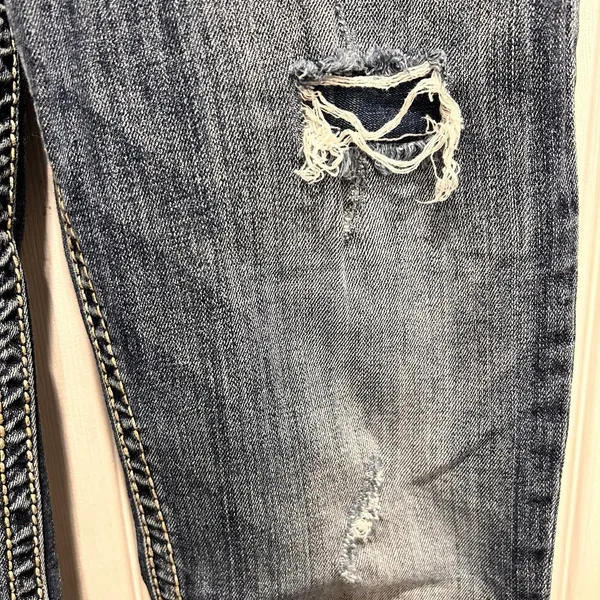 Silver Jeans Pioneer Distressed Bootcut Dark Wash Denim W30 L28 Y2k Boho‎ Grunge - Image 4