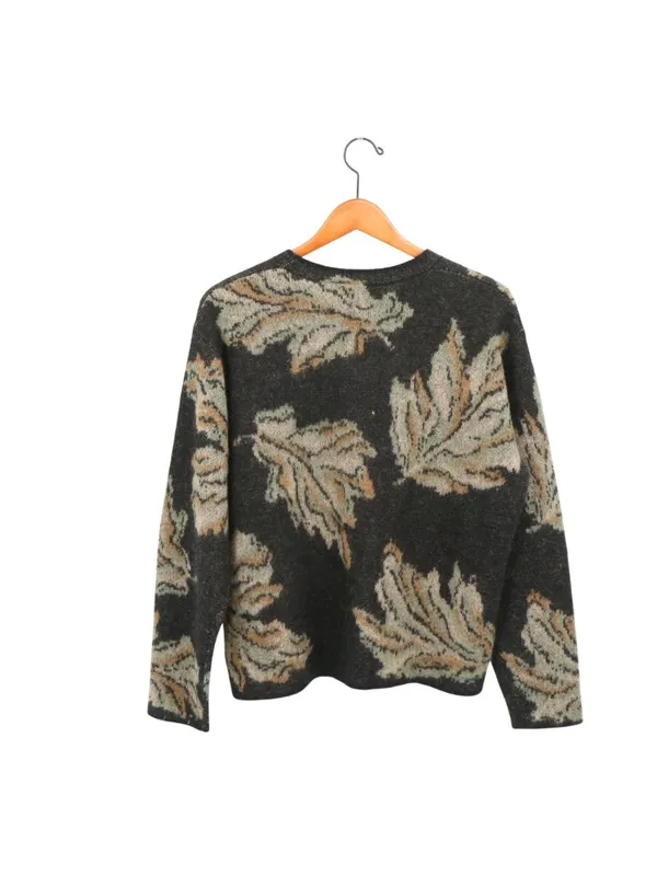 Vince Leaf Jacquard Pullover Alpaca Mohair Wool Blend Sweater M - Image 8
