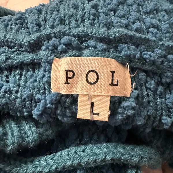 POL Teal V-Neck Oversized Hooded Sweater - NWOT - Size L - Image 6