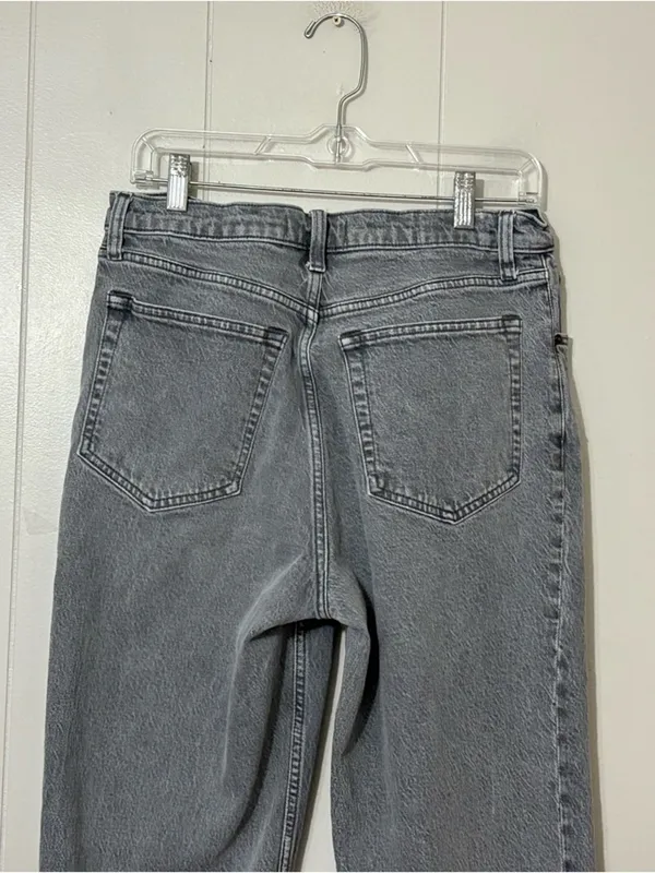 Abercrombie The 90s Straight Jeans Ultra High Rise Gray Wash Size 10 - Image 7