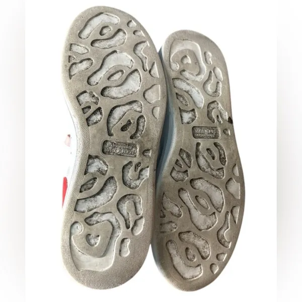 Alexander McQueen Platform Sneakers in White and Red Size 8 - Image 10