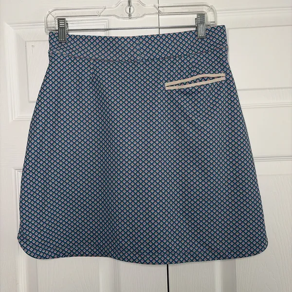 Peter Millar Crown Sport Skort Womens Size S Blue Geometric Golf Tennis Skirt - Image 2