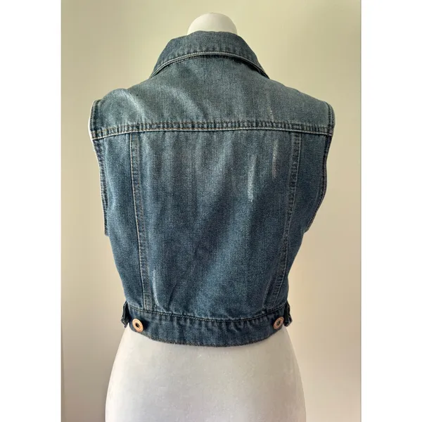 Vintage Y2K Highway Jeans Denim Cropped Vest - Image 6