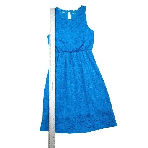 Everly‎ Bright Blue Lace Sleeveless Fit And Flare Dress Size Small - Image 3