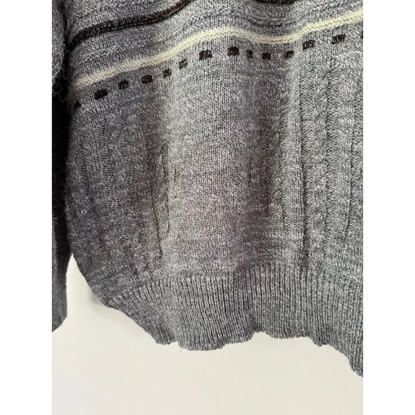 Vintage Collared Henley Pullover Sweater Women’s Size Large Dad Funky 90s - Image 5