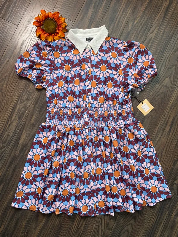 Unique Vintage NTAGE SMAK PARLOUR Flower Power Babydoll 70's Blouse 2XL - Image 3