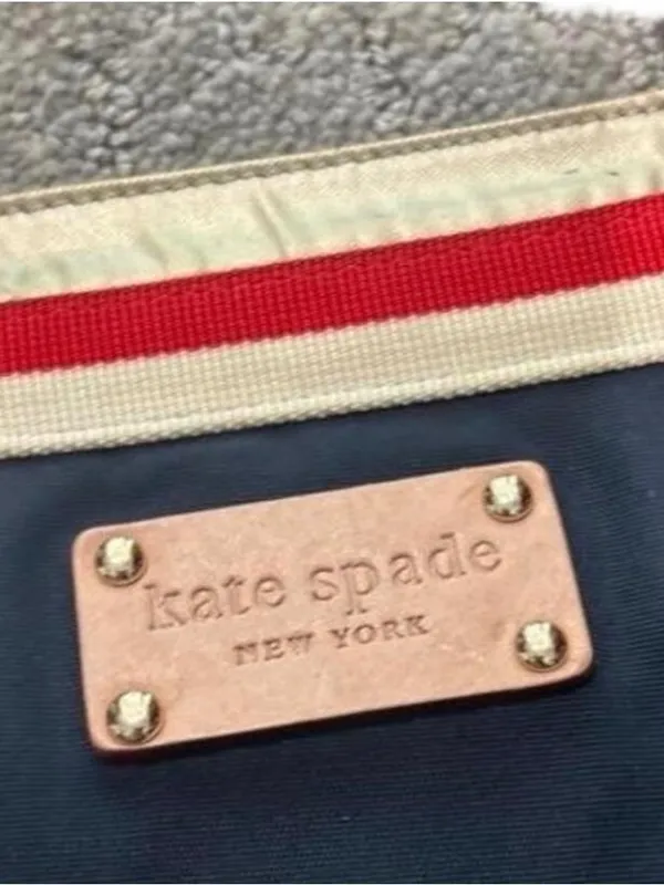 Kate Spade New York Nautical Blue Canvas Tote Bag Purse Travel Beach Resort - Image 5