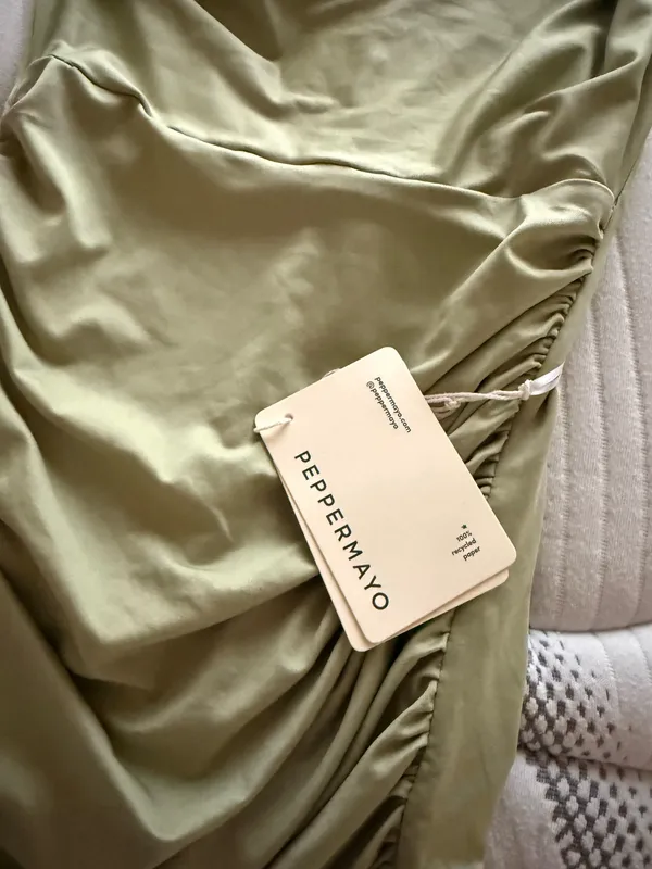 Peppermayo Samara Halterneck Mini Dress Sage - Image 2
