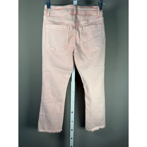 Vervet Pink Cropped Jeans Button Fly‎ Patch Pocket Raw Hem Barbiecore 24 - Image 4