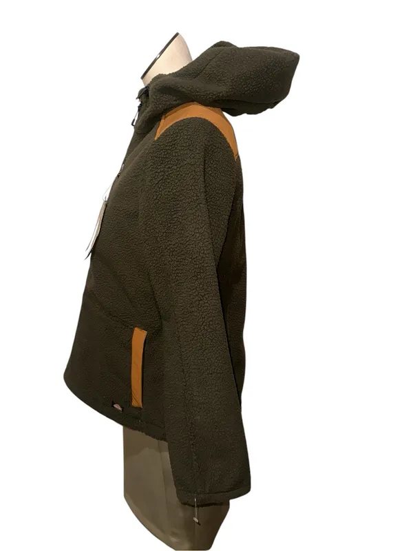 NWT Dickies Windproof High Pile Fleece Bonded Knit Jacket Moss Green Full Zip - Image 5