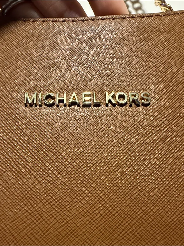 Michael Kors Jet Set Travel Large Bag Chain Straps Brown Full Zip - Image 3