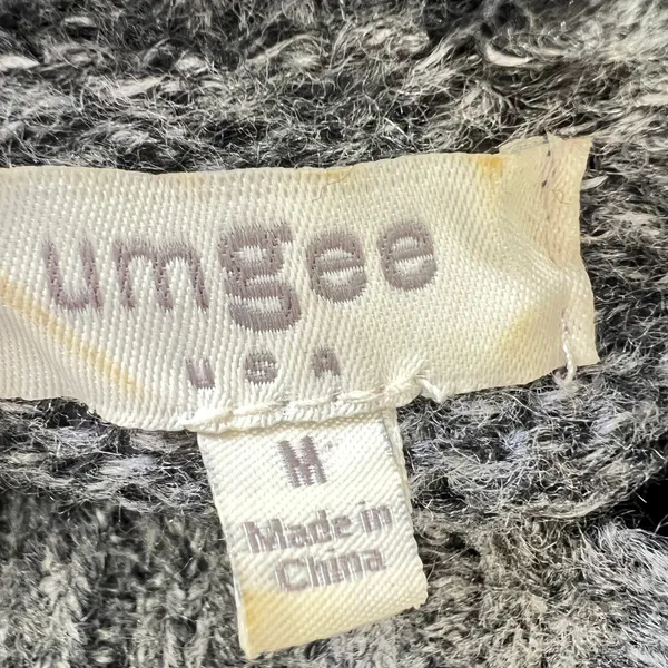 Umgee Floral Embroidered Mock Neck Sweater Women Gray Cottagecore Cozy‎ Boxy - Image 4