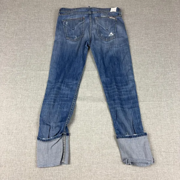 Hudson Crop Muse Jeans Womens 26 Blue Mid Rise Skinny‎ Cuffed Ankle Zip Denim - Image 5