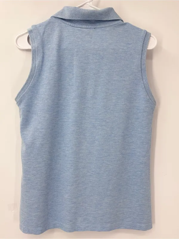 Tuckernuck Light Blue Pique Sleeveless Ruffle Margaret Polo - Image 5