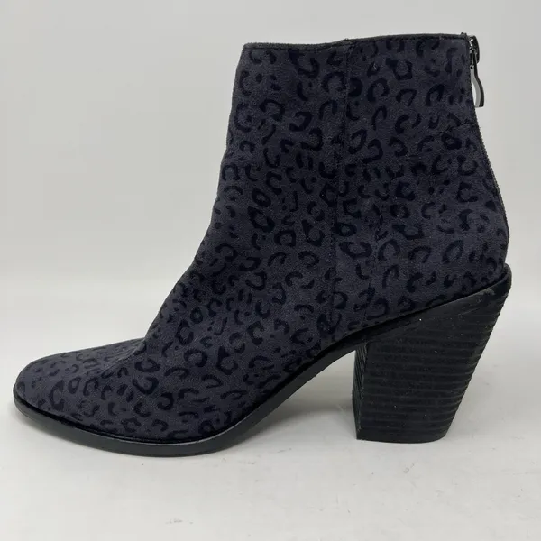 Vintage Havana Rook Black Cheetah‎ Zip Up Ankle Booties Boots Women's Size 7.5 - Image 8