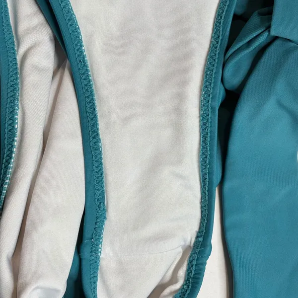 Cupshe Ruffle V-Neck One-Piece Swimsuit Womens Size 16 Teal Green Side Tie‎ Sash - Image 8