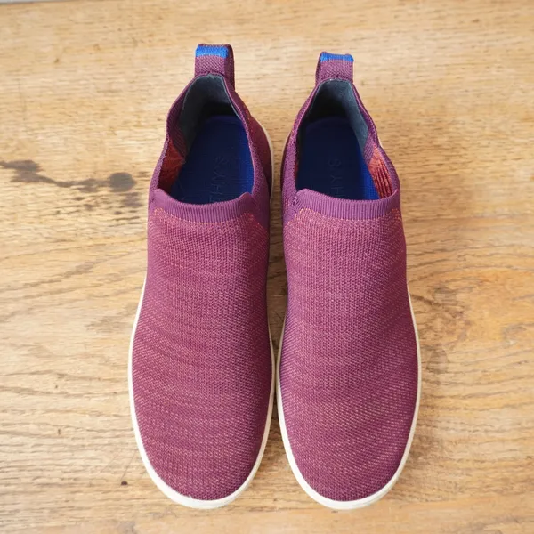 Rothy's Women's Size 9.5 Chelsea Sneaker Boot Purple Wild Berry Knit Slip On - Image 3