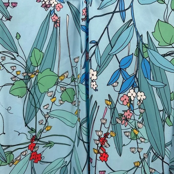 Nanette Nanette Lepore size small blouse pullover light blue‎ floral - Image 6