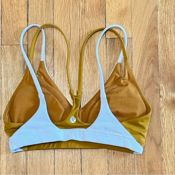 LULULEMON‎ New Ambition Sports Bra Fools Gold / Light Ivory Size 4 - Image 6