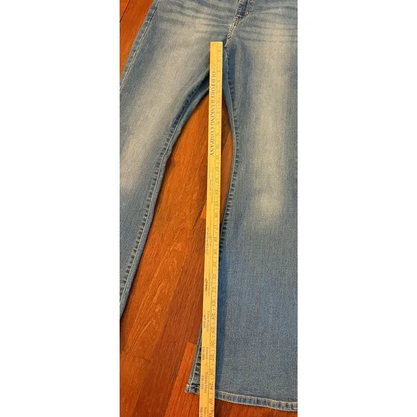Levis 726 Flare Jeans Womens 31 Blue Denim Striped High Rise Light Wash Stretch - Image 5