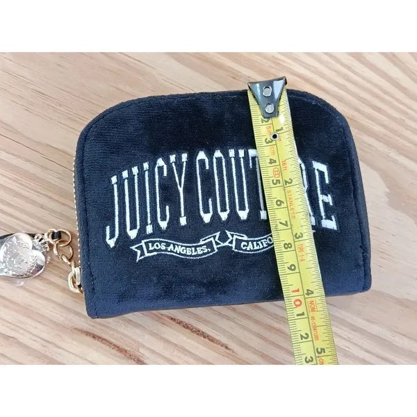 Juicy Couture Liquorice Couture University Mini Compact Wallet Embroidered NWT - Image 14