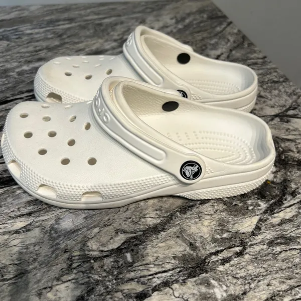 CROCS White Sandals with Signature Perforated Design - Image 2