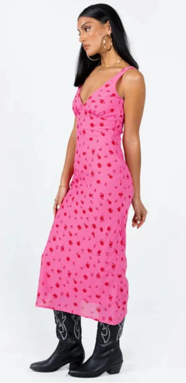 Princess Polly Sariah Midi Dress Pink Floral - Image 2