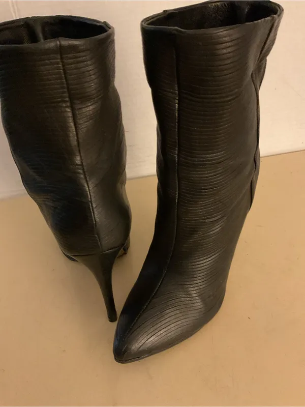 Loeffler Randall women Black Pointed Stiletto Ankle Emory Wave Boots US 6 - Image 5