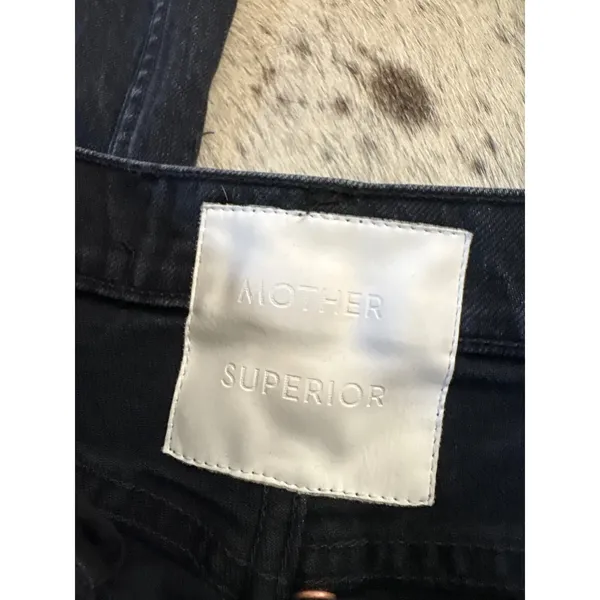 MOTHER SUPERIOR Tomcat Lies Lies Lies Black Denim Straight Leg Jeans Size 26‎ - Image 4