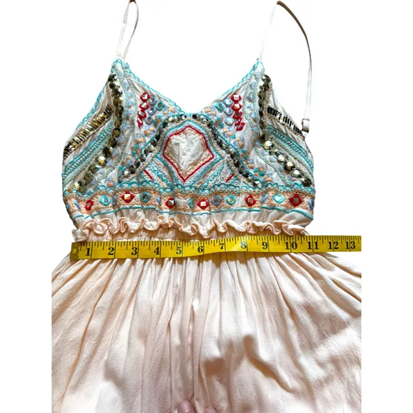 Anthropologie Raga Cotton Embellished Mini Dress - Size L - Image 5