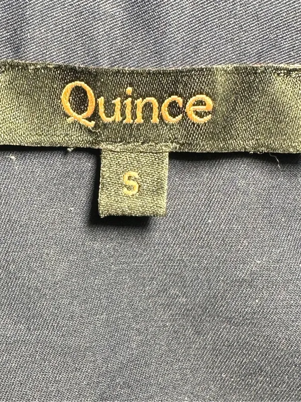 Quince Stretch Cotton Poplin Pleated Midi Shirt Dress Deep Navy Womens Size S - Image 8