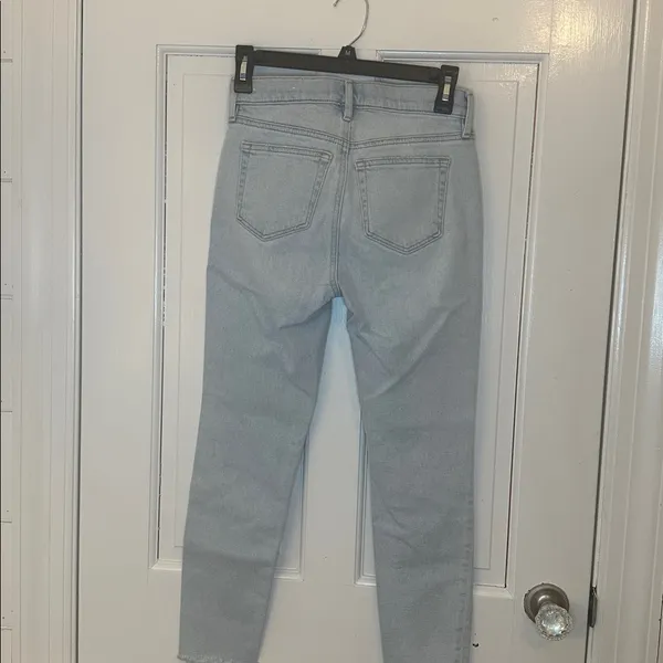 LOFT Light‎ Blue Ripped High Waist Skinny Ankle Jeans size 25 EUC - Image 5