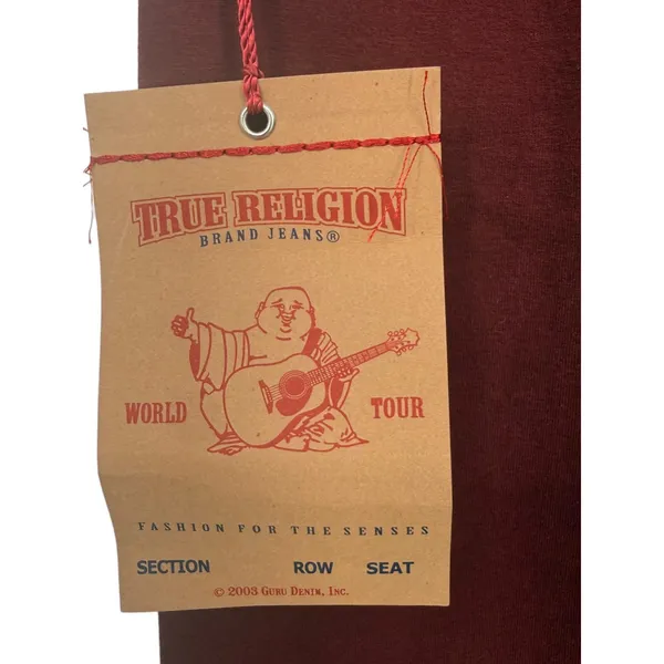 NWT True Religion Eva Pant Redwood Athletic Hook Up Flare Leggings Size Medium - Image 5