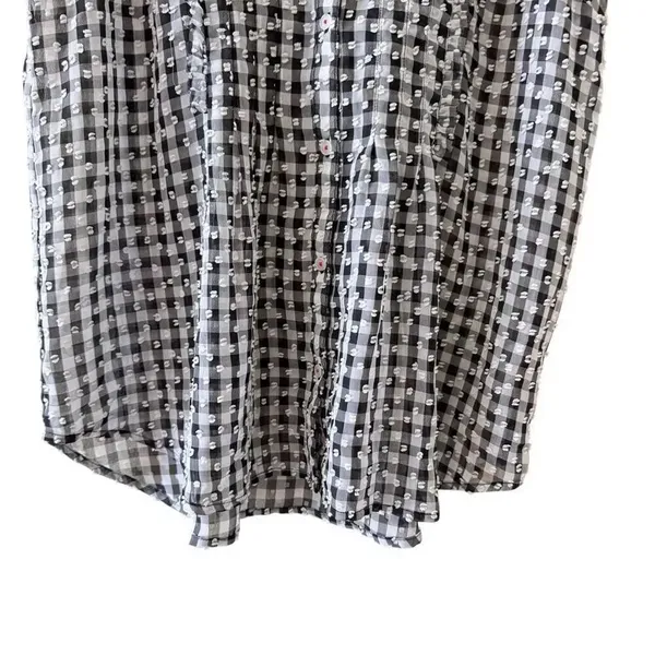 MAEVE ANTHROPOLOGIE Black/White Gingham Sleeveless Button Down Blouse SZ S #2467 - Image 4