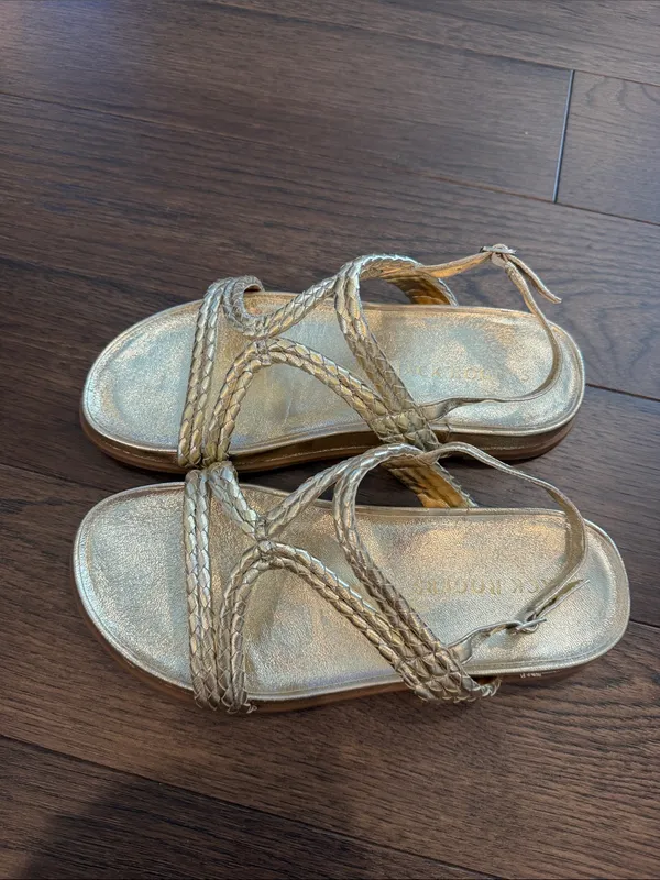 Jack Rogers Cove Tubular Braid Sandal Women's Gold Metallic Size 9 - C67-042 - Image 3
