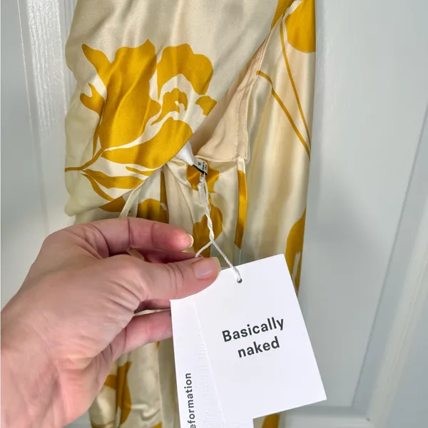 NWT Reformation Anaiis Silk Floral Maxi Dress in Yellow Cream 10 - Image 9