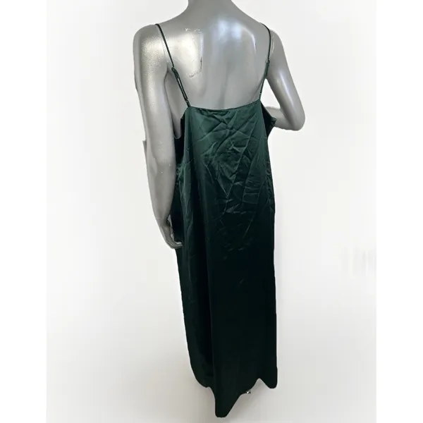 NWT Marine Layer Gabrielle Slip Dress Green Gables XL Maxi Satin Emerald - Image 6