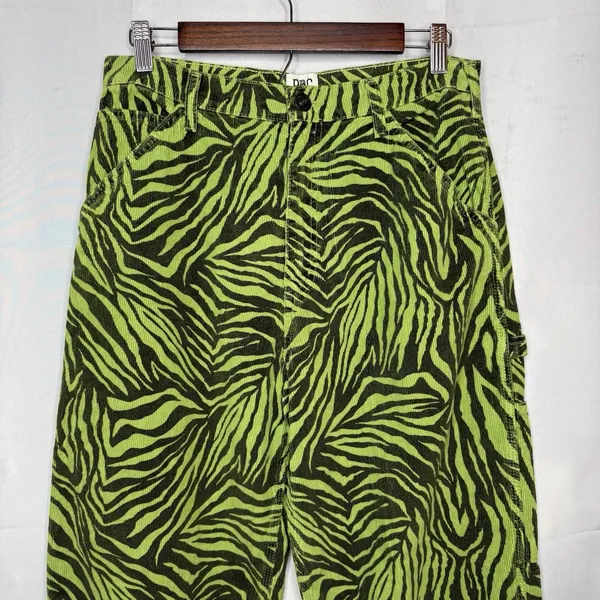 BDG Wide Leg Urban Outfitters Corduroy Pants 29 x 32 Juno Green Zebra Carpenter - Image 2