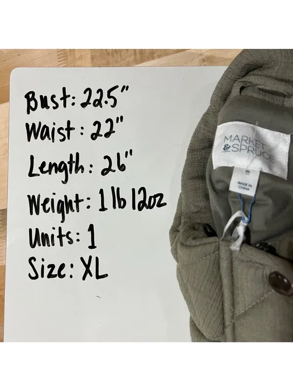Market & Spruce Quilted Field Jacket Olive Green Size XL NWT - Image 11