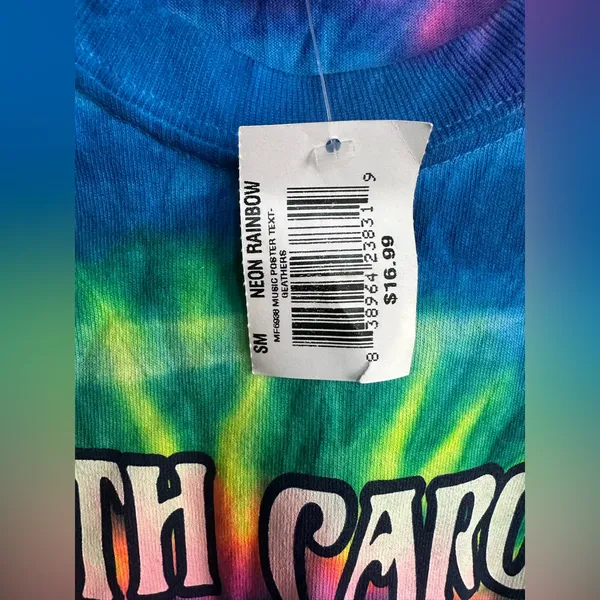 Rainbow Sandals Colortone Tie-Dye North Carolina T-Shirt NWT - Image 4