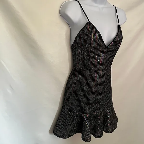 X By NBD Y2K Sequin Rainbow Mini Dress XS Club Festival Revolve Indie Sleaze - Image 6