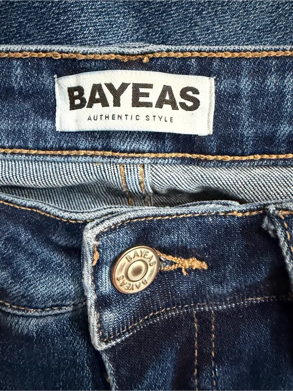 BAYEAS Authentic Style Mid-Rise Wide-Leg Denim Jeans - Image 3