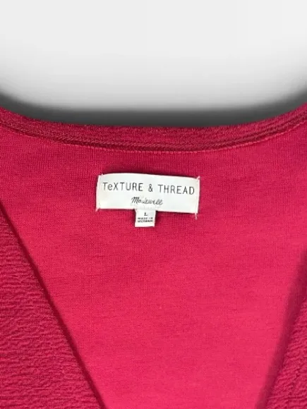 Madewell Raspberry Wrap V-Neck Long Sleeve - Image 2