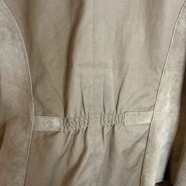 Spiegel Army Style Jacket Coat Womens Size 14 Leather Tan Vintage Vtg - Image 5