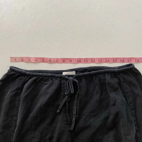 Soft Surroundings Black Linen Blend Wide Leg Cargo Pants Women’s L Boho Resort - Image 5