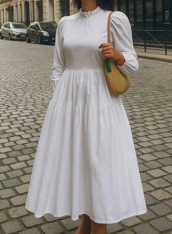Danielle Bernstein weworewhat long sleeves poplin dress spring french romance - Image 2