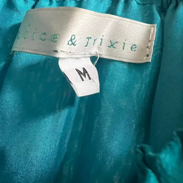 Alice&Trixie Silk Seafoam Green Aquamarine Blue Y2K Party Dress Homecoming Sz M - Image 2