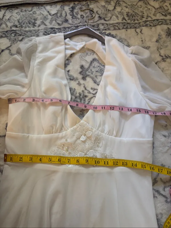 Lulus Angelic Adoration White Backless Maxi Dress Size XL NWT Wedding Vintage - Image 6
