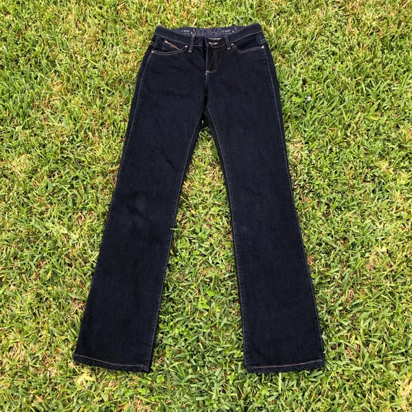 Wrangler Q Baby Jeans Bootcut Dark Blue Stretch Denim Women's 3/4 x 34 - Image 4