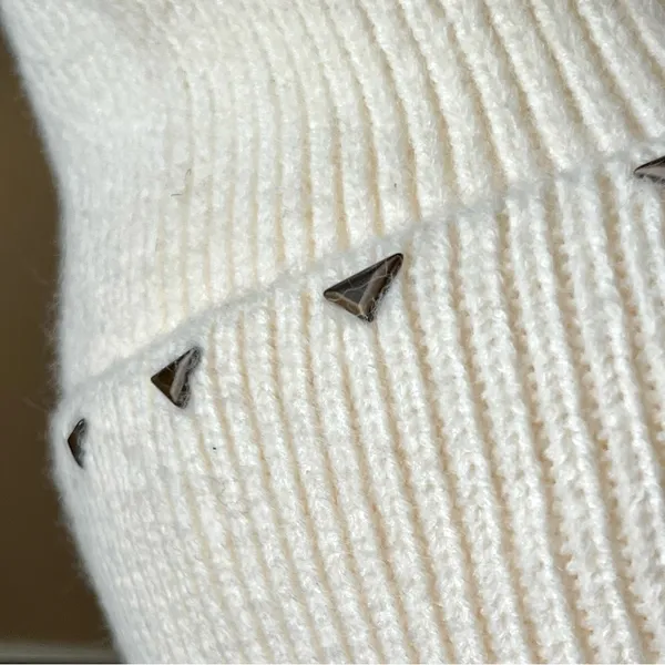 FRYE & CO | Cream Studded Knit Skull Hat - Image 4